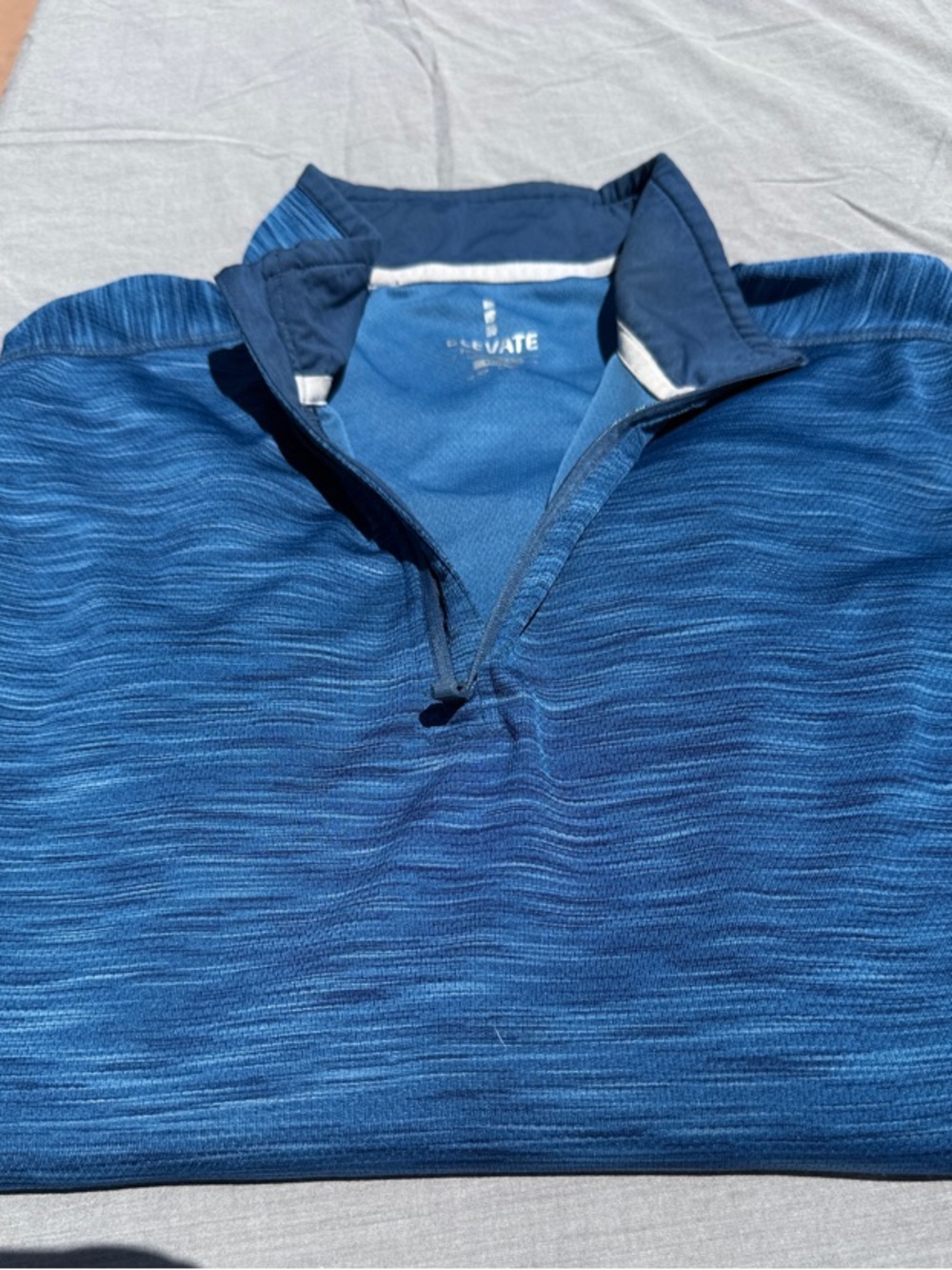 Elevate Men’s Blue Heathered Quarter-Zip Polo